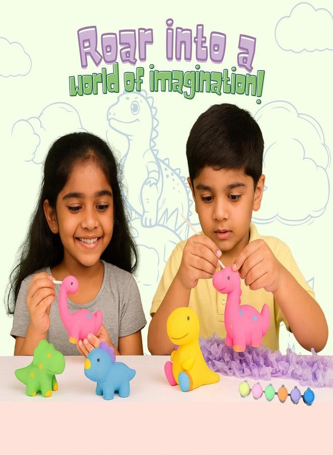 Artiggle PaintyPOPs DIY Mould Ceramic Painting Kit for Kids | Paint Your Own Ceramic Figurines | Art & Craft Activity Kit | Gifts & Return Gifts for 5+ Years (Dino & Friends) - Image 4